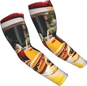 [FSCEV] Hot Dogs And Lemonade Sun Protection Arm Sleeves Outdoor Essentials Cooling Compression Golf Hiking Cycling