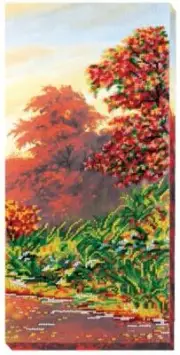 Bead embroidery kit Autumn sketches-3 needlework kit Art canvas beadwork pattern