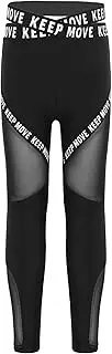 [FEESHOW] Girls' Athletic Leggings Youth Kid's Dance Running Yoga Leggings Pants Active Compression Tights