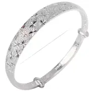 925 Silver Plated Star Bangle Bracelet - New
