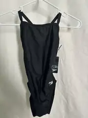 NEW Speedo PowerFlex Eco Core Flyback One Piece Swimsuit New Black Size 26