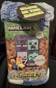 Minecraft Glow In The Dark Blanket 62inx90in 'Bad Mobs Club' New