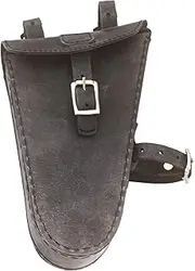 London Craftwork Frame Bike Bag Genuine Leather in CHARCOAL BLACK TRIGL-BL-RAW