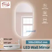 1000x500mm Touch Sensor LED Illuminate Makeup Wall Mirror Backlit 3 Light Colors