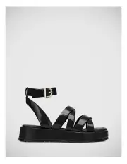 [Wittner] Cherish Patent Strappy Sandal in Black
