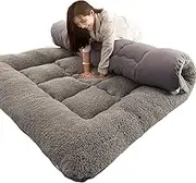 Futon Mattresses Thicken Floor Mattress Soft Folding Portable Mattress Double Single Japanese Futons, Tatami Roll Mat Foldable Queen Mattress ZSMFCD(Queen(150x200cm))
