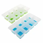 APPETITO EASY RELEASE 8 CUBE SQUARE ICE TRAY SET 2 - BLUE/LIME