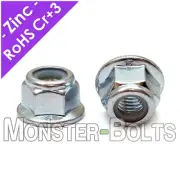 Nylon Insert Hex Flange Lock Nut Prevailing Torque DIN 6926 Zinc CL 8 M5 M6 M8