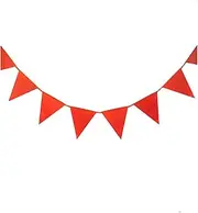 [PiurUf] Bunting Flags White red Wedding Decoration 20 Flag 8M Fabric Garland Flower lace Bunting Retro Birthday Party Decoration Bunting (Color : Full red, Size : 18X26CM)
