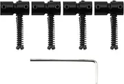 Musiclily Pro 19mm Steel Bass Bridge Saddles for 4-String Precision Jazz Bass, Black (Set of 4)