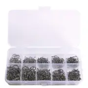 400pcs Barbed Fishing Hook Carbon Steel Eyed Fish Hook Replacement Circles Hook