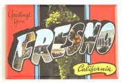 Greetings from Fresno California FRIDGE MAGNET travel souvenir "style B"