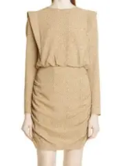 NWT TED BAKER 3 US 8 Quinci Animal Print Rouched Long Sleeve Dress