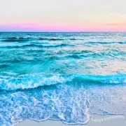 Beach Turquoise Ocean Fabric Quilt Square Tropical Seashore Waves Coastal Panel