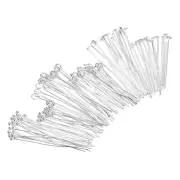 600Pcs Flat Head Pins Plated Ball Head Pins Eye Pins 30mm 40mm, White