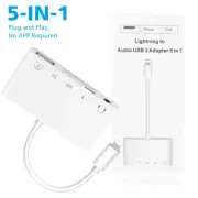 Multi-Port 3.5mm Audio SD TF Card Charging USB Hub for iPad 5th 6th Gen iPhone 8