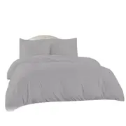 Egyptian Cotton Quilt Doona Duvet Cover Set Bedding S/D/Q/K Size - Silver