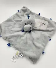 Baby Boys Security Blanket & Rattle, Gray Dinosaur, Gift, Nunu, Dino, L28MP