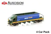 Auscision (VHW-22) VHQF Quarry Hopper, Blue/Green/Yellow Pac-Nat - 4 Car Pack
