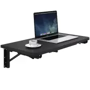 Wall Mounted Desk, Black Folding Desk for Small Spaces Floating Shelf Organizer.