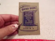 VTG 1937 Memo Book Compliments of Askins