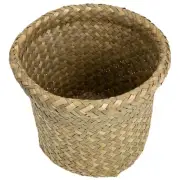 Braided Trash Can Office Woven Basket Weave Garbage Wastepaper for Bathroom