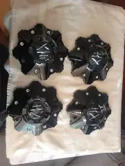 KX Off Road Gloss Black Wheel Center Caps C-506-1 C-506-UP set Of 4 Caps