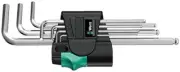 Wera 05022720001 Hex-Plus Stainless Key Set 3950 PKL 9 High Torque with Ball-end