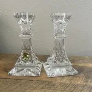 Waterford Lismore 6" Candlestick Holders SET/2 Square Base 1 New