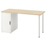 MITTCIRKEL / ALEX desk, lively pine effect/white, 140x60 cm