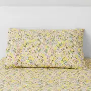 Sheridan Inez Sheet Set Pea in White/Snow Size: King Single Cotton