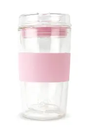 IOco 12oz Reusable Glass Coffee Travel Cup - Marshmallow Pink