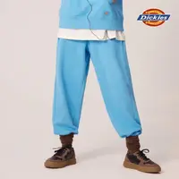 在飛比找momo購物網優惠-【Dickies】女款天青藍純棉側邊拼接針織縮口褲｜DK01