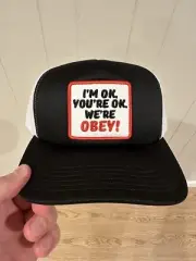 NWT Obey Propaganda Hat Cap Snap Back Black Patch We're Obey Skateboarding Men's