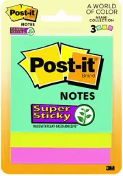 Post-it Super Sticky Notes, 3x3in, 4 Pads