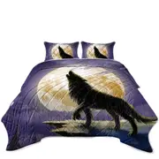 Cool Wolf Howls at a Full Moon Coverlet