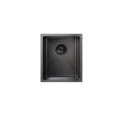 Lavello Nano Coated Stainless Steel Kitchen Sink - 380 x 440mm Single Bowl - Top/Under Mount - PVD Gunmetal Black