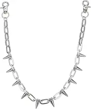 [uxcell] Rivet Spike Punk Pants Chain for Women and Men, Jeans Chain Trousers Chain Anti-Theft Belt Wallet Chain Waist Chains with Lobster Clasps for Hip Hop Accessories (Silver)