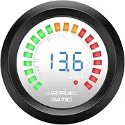 ALAGPNPMZH 52mm 2 in 1 Smoke Lens Boost Gauge Bar Psi/Vacuum/Water Temp/Oil Temp/Oil Pressure/Voltmeter/Tachometer RPM Car Gauge + Sensor Boost Meter(Air Fuel Ratio)