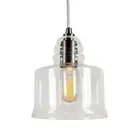 Forte Lighting 6.75" Cord-Hung Glass Mini Pendant, Nickel/Clear - 2680-01-55