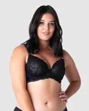 Hotmilk Lingerie Heroine Plunge Nursing Bra Black