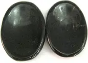 crystalmiracle Powerful Set of Two Black Tourmaline Worry Stones Crystal Healing Men Women Gift Thumb Stones Gemstone Metaphysical Reiki FENG Shui