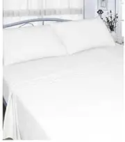 Thermal Flannelette Flat Sheet 100% Cotton Brushed Luxury Soft Flat Bed Sheet Or Pillowcases (White, Double)