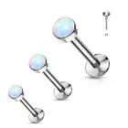 Synthetic Opal Top Push In Threadless Labret Monroe Ear Cartilage Tragus Stud
