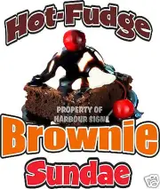 Hot Fudge Brownie Sundae Decal 14" Ice Cream Concession Food Truck Vinyl Sticker