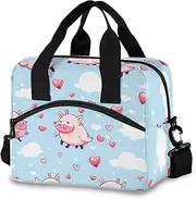 Valentines Day Pigs Lunch Box Cooler Bag Insulated Portable, Lunch Tote Bags, Cooler Bag Girl