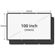Projector Screen 60-150Inch White Milk Shred Black Background Wrinkle-Free Desig
