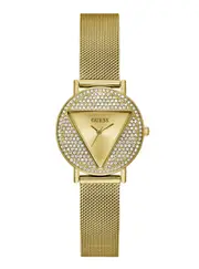GUESS Women's Gold Mini Iconic Glitz Mesh Watch
