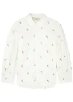 Max Mara Weekend Villar Floral-embroidered Cotton Shirt - White - 14 (UK14 / L) 14 (UK14 / L)