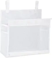 Ｓｉｍｈｏａ Mesh Bath Toy Organizer,Bathroom Shower,Large Opening Multiuse Decor Bathtub Toy Storage Bag for Kids Bathroom, white
